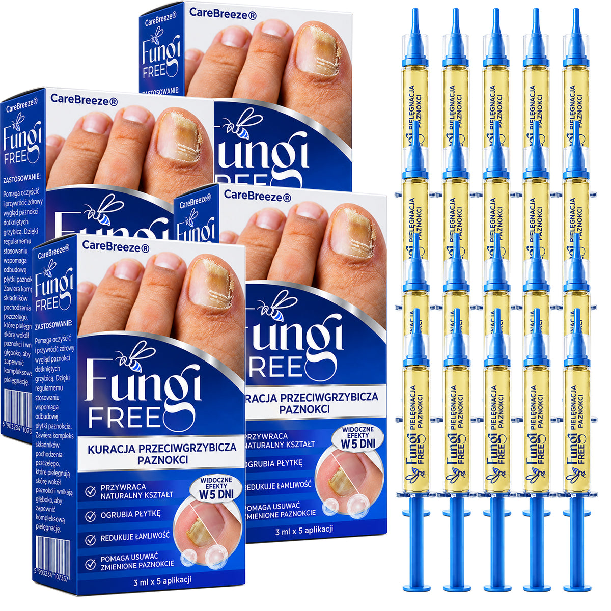 🇵🇱 CareBreeze® Fungi Free – kuracja na paznokcie na bazie jadu pszczelego 🌿1