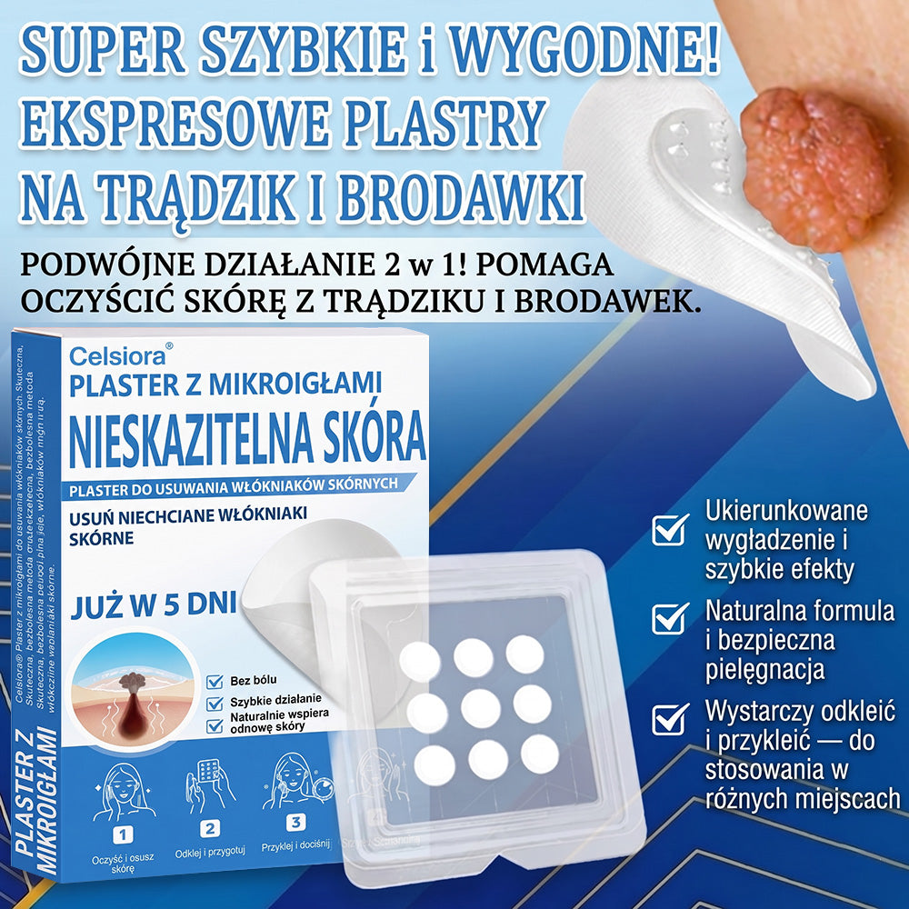 Celsiora® 2 w 1 – mikronakłuwające i hydrożelowe plastry na znamiona, trądzik i niedoskonałości skóry🎁