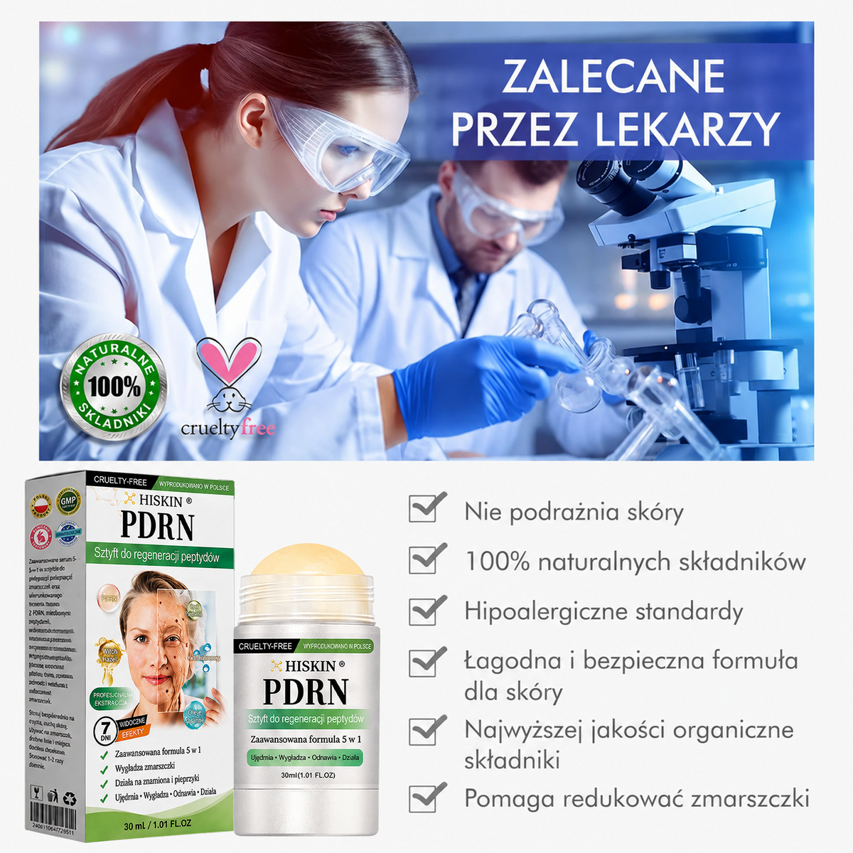 𝑯𝑰𝑺𝑲𝑰𝑵® PDRN Krem Przeciwstarzeniowy 👨‍⚕️ Wygładzenie Zmarszczek & Redukcja Przebarwień w 7 Dni  🍁