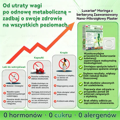 Oficjalny sklep| 𝑳𝒖𝒙𝒂𝒓𝒊𝒔𝒆® MORINGA Z BERBERYNA 10W1 Zaawansowany Nano-Mikroigłowy Plaster  👩‍⚕️ (Stosować raz na dobę, zauważalne efekty w ciągu 7 dni)🤰Otyłość, cukrzyca, bezdech senny oraz schorzenia stawów 🛒