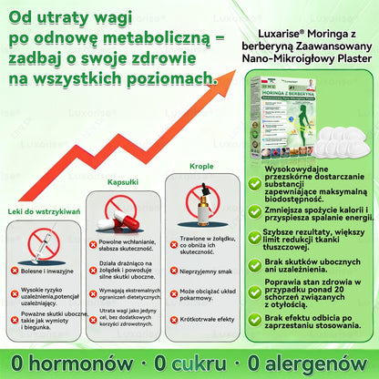 Oficjalny sklep| 👨‍⚕️𝗟𝘂𝙭𝙖𝙧𝙞𝘀𝗲® MORINGA Z BERBERYNA 10W1 Zaawansowany Nano-Mikroigłowy Plaster(Stosować raz na dobę, zauważalne efekty w ciągu 7 dni)✅Otyłość, cukrzyca, bezdech senny oraz schorzenia stawów🌟