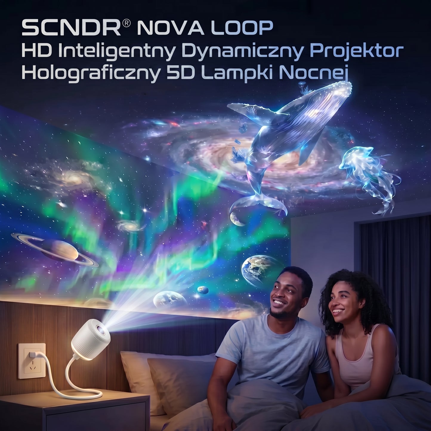 𝑺𝑪𝑵𝑫𝑹®🌌NOWA GENERACJA ULTRA HD Inteligentna dynamiczna immersyjna holograficzna lampa projekcyjna 5D ⭐