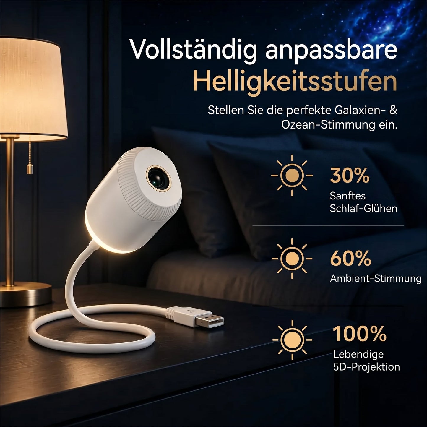 ⏰ Ostatni dzień promocji! 🔥 – 𝑺𝑪𝑵𝑫𝑹® Projektor nocny – Inteligentny holograficzny projektor gwiazd🌙