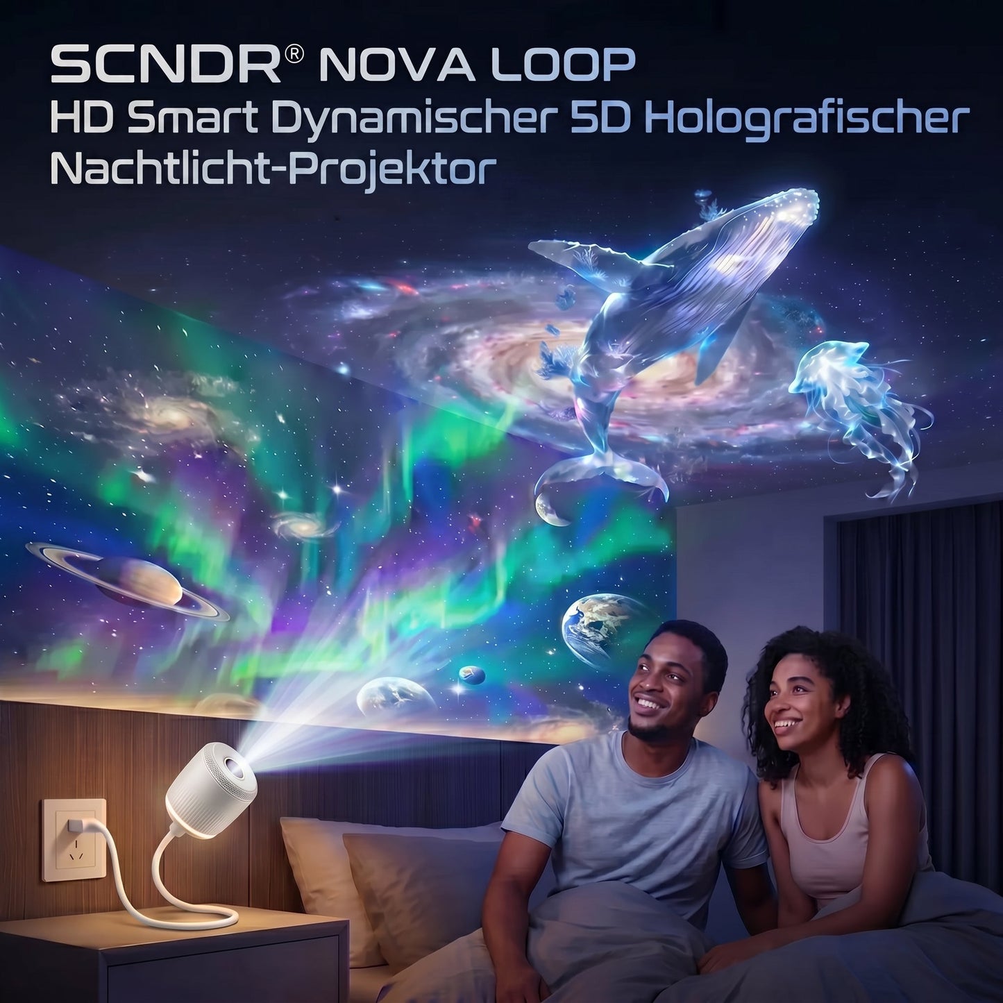 ⏰ Ostatni dzień promocji! 🔥 – 𝑺𝑪𝑵𝑫𝑹® Projektor nocny – Inteligentny holograficzny projektor gwiazd🌙