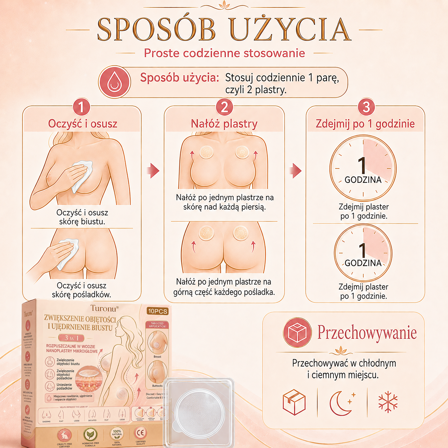 Turonu®🛒 Zaawansowany plaster nano-mikroigłowy do modelowania i pielęgnacji biustu 🌼