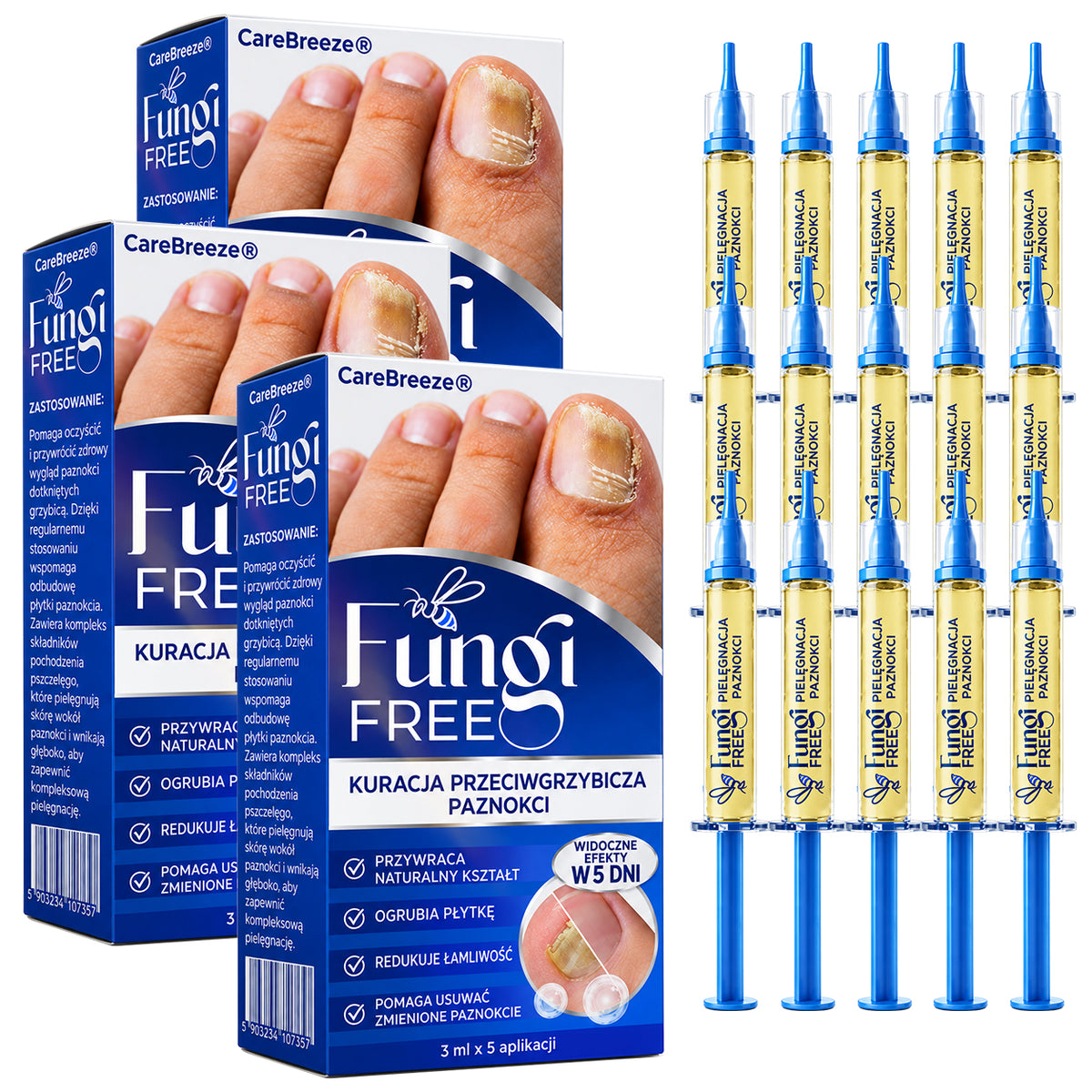 🇵🇱 CareBreeze® Fungi Free – kuracja na paznokcie na bazie jadu pszczelego 🌿1