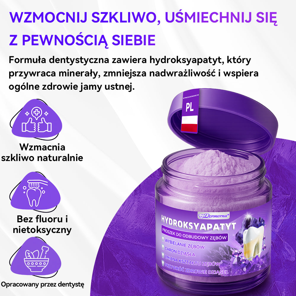 Oficjalny sklep| 𝑫𝒐𝒓𝒎𝒐𝒓𝒏𝒂® Hydroksyapatyt Proszek Do Odbudowy Zębów✅ Skutecznie leczy próchnicę, problemy z dziąsłami, nadwrażliwość zębów, afty i przebarwienia, jednocześnie poprawiając ogólną higienę jamy ustnej.🌲