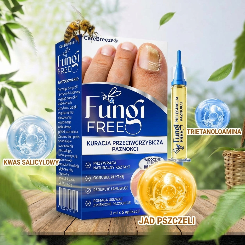 🇵🇱 CareBreeze® Fungi Free – kuracja na paznokcie na bazie jadu pszczelego 🌿1